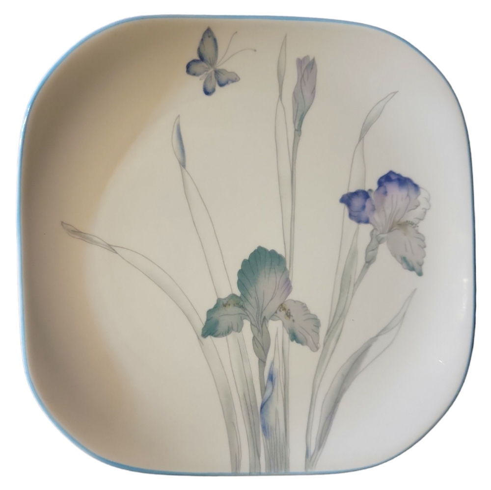 1 Vtg 80's Salad Dessert Plate Sango Quadrille Atrium Butterfly Lavander J Luntz
